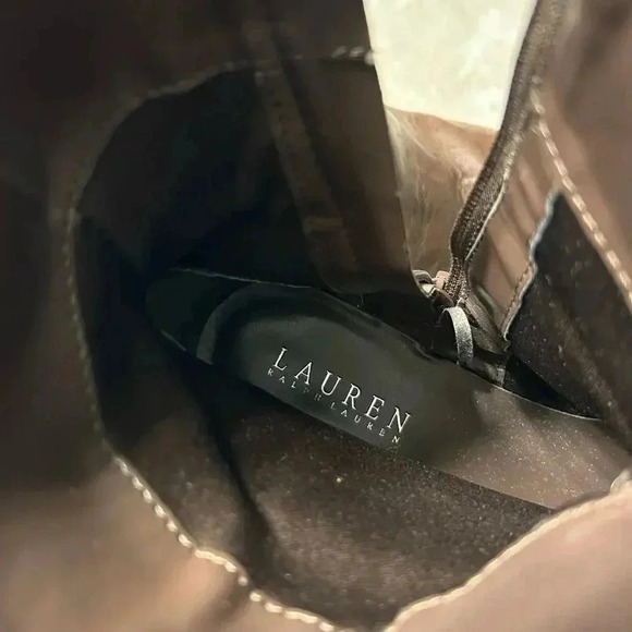 Brown Ralph Lauren Leather Ankle Boots Marisol Women’s 8 - Picture 8 of 8